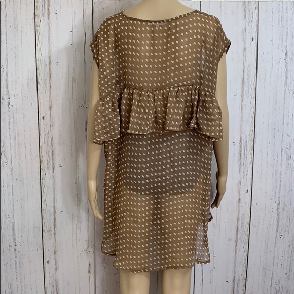 CIEL USA Sheer Ruffled Blouse Sz M - Picture 8 of 13